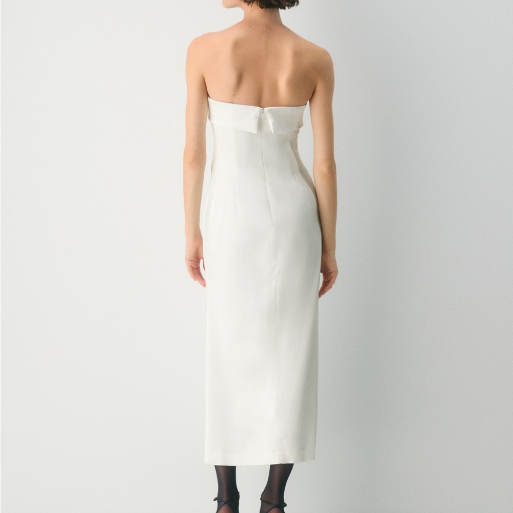 Aritzia Ten Exclusive Satin Dress in Light Birch - Picture 2 of 3